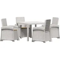 vidaXL Tuin Eettafel Set 5 st Wit en Taupe PP