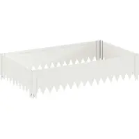 vidaXL Gazonrand 100 x 60 x 20 cm Staal Wit