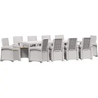 vidaXL Tuin Eettafel Set 11 st Wit en Taupe PP