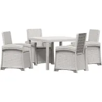 vidaXL Tuin Eettafel Set 5 st Wit en Lichtgrijs PP