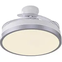 JUST LIGHT LED plafondventilator Kopta zilver, CCT, afstandsbediening, Ø 107 cm Kopta, dimbaar, alu / grijs / zink, Woon-/ Eetkamer, metaal, Modern