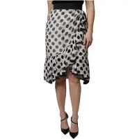 Dolce&Gabbana Gestippelde Ruffle Midi Wikkelrok