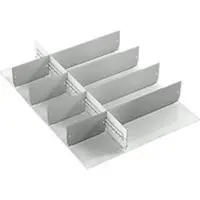 Treston TWIN 3 ESD-ladeverdeler, geschikt voor de 100 mm hoge laden van de TWIN-gereedschapswagens, 1 x lengteverdeler/8 x dwarsverdelers, staal