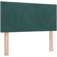 vidaXL Boxspringbed met matras en LED Donkergroen 90 x 190 cm fluweel