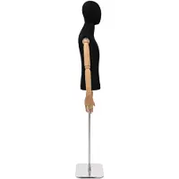 vidaXL Verstelbare mannequin van 170-218 cm met voet Man PP Zwart