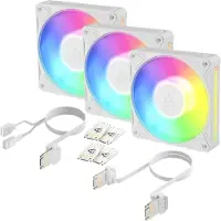 Arctic Cooling BioniX P12 A-RGB White, set van 3 | Behuizingsventilatoren