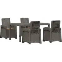 vidaXL Tuin Eettafel Set 5 st Lichtgrijs en Taupe PP