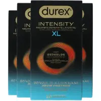 Durex Intensity Condooms XL - Nieuwste generatie ultradunne, latexvrije condooms voor mannen – Gedeelde lichaamswarmte - 4 x 10 stuks - Voordeelverpakking