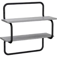 vidaXL 2-laagse wandplank Grijs Sonoma 60 x 24,5 x 61 cm