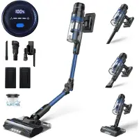 MYBOT S8 Ultra - Steelstofzuiger met Dweilfunctie - 430W - 30Kpa - 3 Zuigniveaus - Vacuum Cleaner - Steelstofzuiger Draadloos - 2 Accu's - Zonder Zak - Op Accu