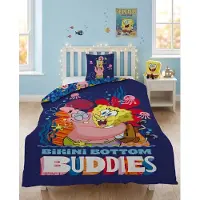 Aymax Sponge Bob Dekbedovertrek - Eenpersoons - 140 x 200 cm - 65 x 65 cm - Polykatoen – Officiële Licentie