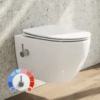 HOROW Douchetoilet - geïntegreerde douchekop - Taharet toilet - Wandtoilet met bidetfunctie - 53 x 36 x 35 cm