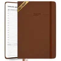 Systemyze Agenda 2027 A5 - Weekplanner - Maandplanner - Planner - Jaarplanner 2027 - Incl. Tijdsindeling - Softcover - Bruin