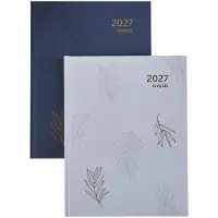 Brepols bureau agenda 2027 - TIMING [0.136] - TROPICAL FLOWERS - Bureau agenda - 1 week op 2 pagina's - Weekoverzicht - Donkerblauw - 17.1 x 22 cm