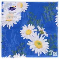 Duni Servetten - Daisy Blue 33x33 cm