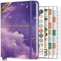 Systemyze Agenda 2027 A5 Hardcover - Weekplanner - Maandplanner - Planner - Jaarplanner 2027 - Habit Tracker - 170 Stickers - Purple