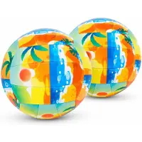 Discountershop Volleybal Beachvolleybal Set van 2 – Maat 5 Formaat – Lichtgewicht PVC Ballen 22 cm voor Strand, Tuin en Camping