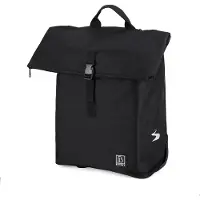 Brisby Fietstrolley Tas 2-in-1 Fietstas en Trolley Zwart 18-28L Laptopvak Verstelbare Hendel Bevestigingssysteem - Zwart