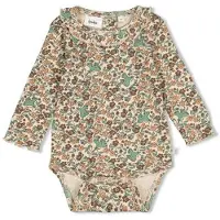 Feetje romper Lucky Bloombird - beige/groen/bruin Meisjes Stretchkatoen Ronde hals - maat 86