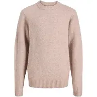 Jack & Jones JUNIOR gebreide trui met wol - beige Jongens Polyester Ronde hals - maat 176