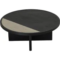 Livin24 Salontafel Maeva Ø80 cm zwart eiken