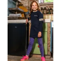 LOOXS little sweatjurk met backprint - donkerblauw Meisjes Stretchkatoen Ronde hals - maat 116