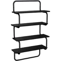 vidaXL 4-laags Wandplank Zwart eiken 40 x 24,5 x 104 cm