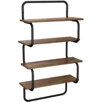 vidaXL 4-laags Wandplank Gerookt eiken 40 x 24,5 x 104 cm