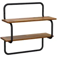 vidaXL Wandrek met 2 niveaus Oud hout 40 x 24,5 x 61 cm