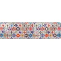 vidaXL Vloerkleed wasbaar 80x300 cm meerkleurig