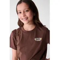 Shoeby T-shirt - bruin Meisjes Katoen Ronde hals Effen - maat 110/116