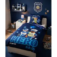 Playmobil dekbedovertrek eenpersoons blauw - 140 x 200 cm - 65 x 65 cm