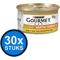 Gourmet 30x Gold - Hartig Torentje Kip & Wortel - Kattenvoer Natvoer - 85g