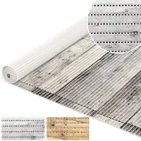 ANRO Badmat Houtlook Grijs 130x15cm Antislip Douchemat Afwasbaar Sneldrogend