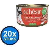 Schesir 20x - Tonijn & Garnaal in Gelei - Kattenvoer Natvoer - 85g
