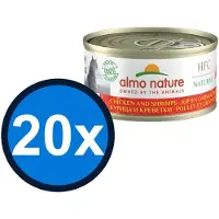 Almo Nature 20x HFC - Kattenvoer Natvoer Blik - Natural - Kip & Garnaaltjes - 70g