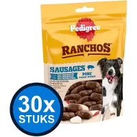 Pedigree 30x - ranchos sausages varken 60gr - Hondenvoer Snacks - 60 g