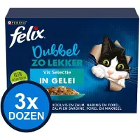 Felix 3x - Dubbel Zo Lekker Vis Selectie in Gelei - Kattenvoer Natvoer - 12x85g
