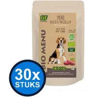 Biofood 30x - Organic Rund Menu Pouch - Hondenvoer Natvoer - 150g