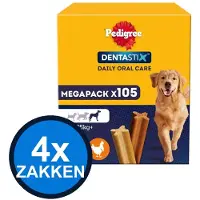 Pedigree 4x - Dentastix Maxi Mega Pack Multipack 105-pack - Hondensnacks - 15x270g