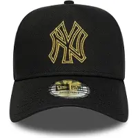 New Era Pet 'Gorra negra yankees metallic outline eframe neyyan' zwart