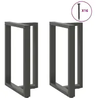 vidaXL Bartafelpoten 2 st T-vormig 60x35x(90-91) cm staal antraciet