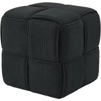CLP Poef Forinta - hocker - vierkant - modern ontwerp - comfortabele zitting - voetensteun - zitkubus - corduroy stof - donkergrijs
