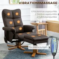 HAUSS SPOLE Fauteuil - Massagestoel Met Hocker - 360° Draaibaar En 145° Verstelbaar - Voor Ontspanning In Woonkamer - Kunstleer Bruin
