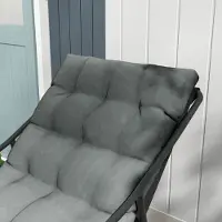 HAUSS SPOLE Fauteuil - Buiten Loungestoel Met Armleuningen En Dik Zitkussen - Voor Tuin, Balkon En Terras - Stalen Frame En Stof - Grijs