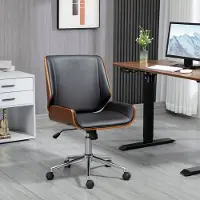 HAUSS SPOLE Bureaustoel 53 X 60 X 86 96 Cm - In Hoogte Verstelbaar Met Kantelfunctie - Voor Thuiswerk En Kantoor - Kunstleer Zwart