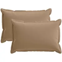 vidaXL Kussensloop 2 st HOUTEN Taupe 40 x 60 cm Polyester