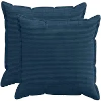 vidaXL Kussensloop 2 st HOUTEN Marineblauw 65 x 65 cm corduroy