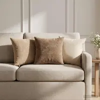 vidaXL Kussensloop 6 st HEERLEN Bruin 35 x 35 cm Chenille Stof