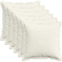 vidaXL Kussensloop 6 st HOUTEN Crèmekleurig 50 x 50 cm corduroy